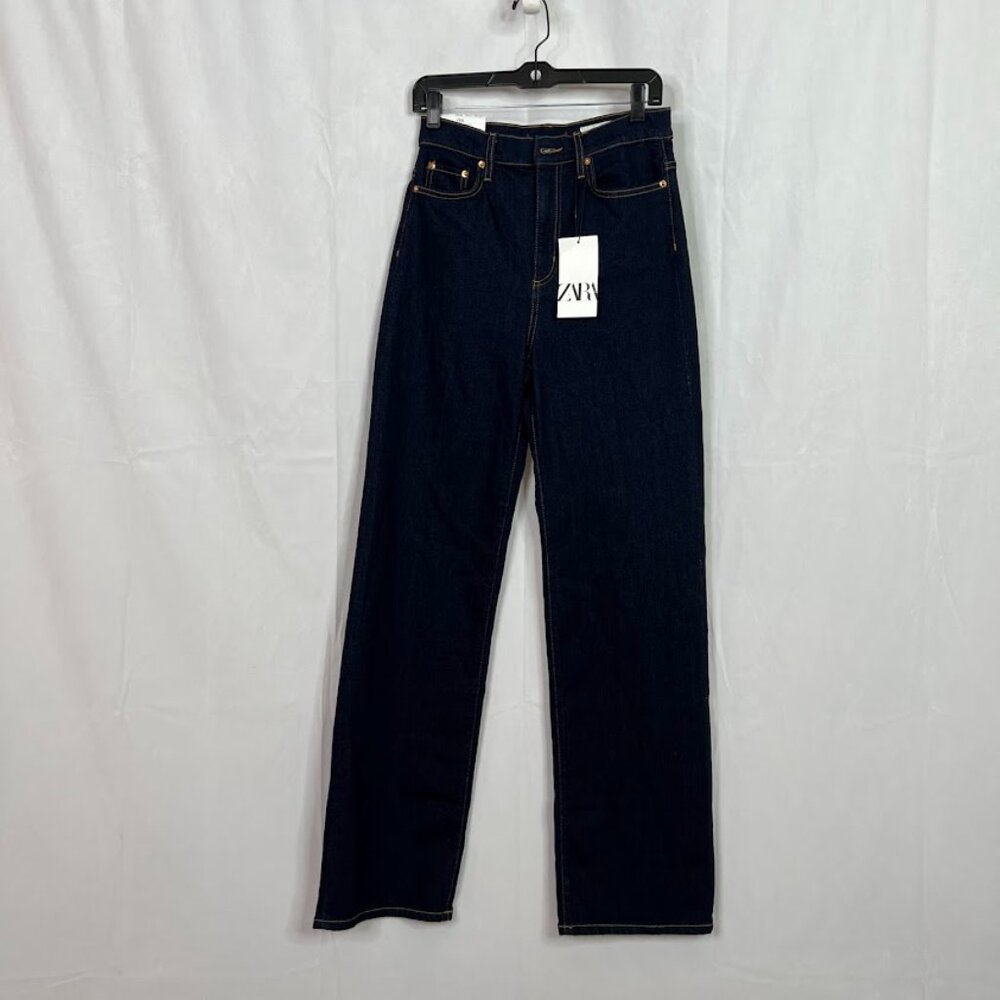 Zara High Rise Wide Leg Slim Fit Jeans Size 6